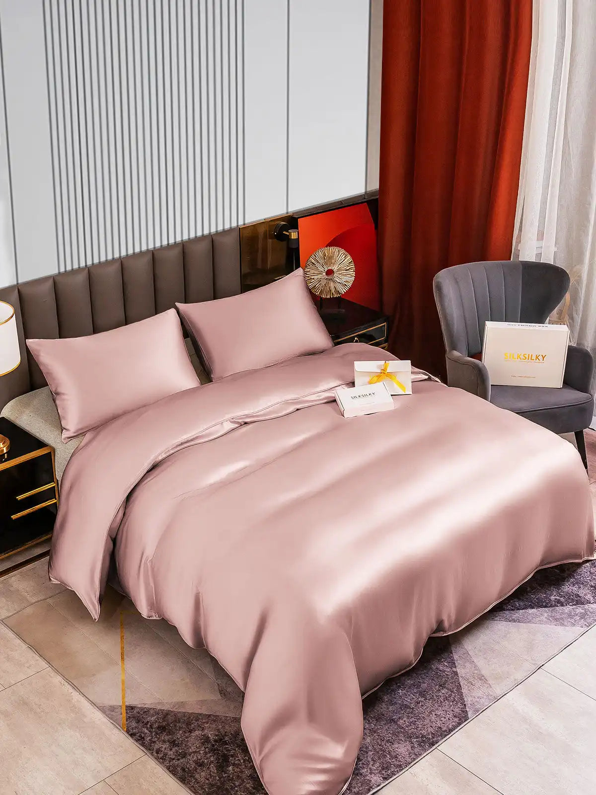 22Momme 3Pcs Silk Set Duvet Cover+2x Pillowcases