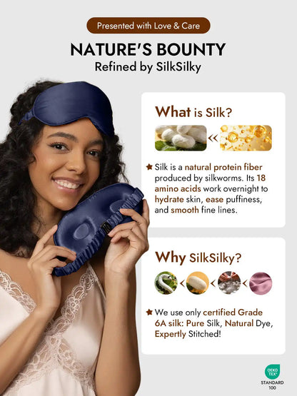Clearance - 100% Mulberry Silk Eye Mask With Elastic Band