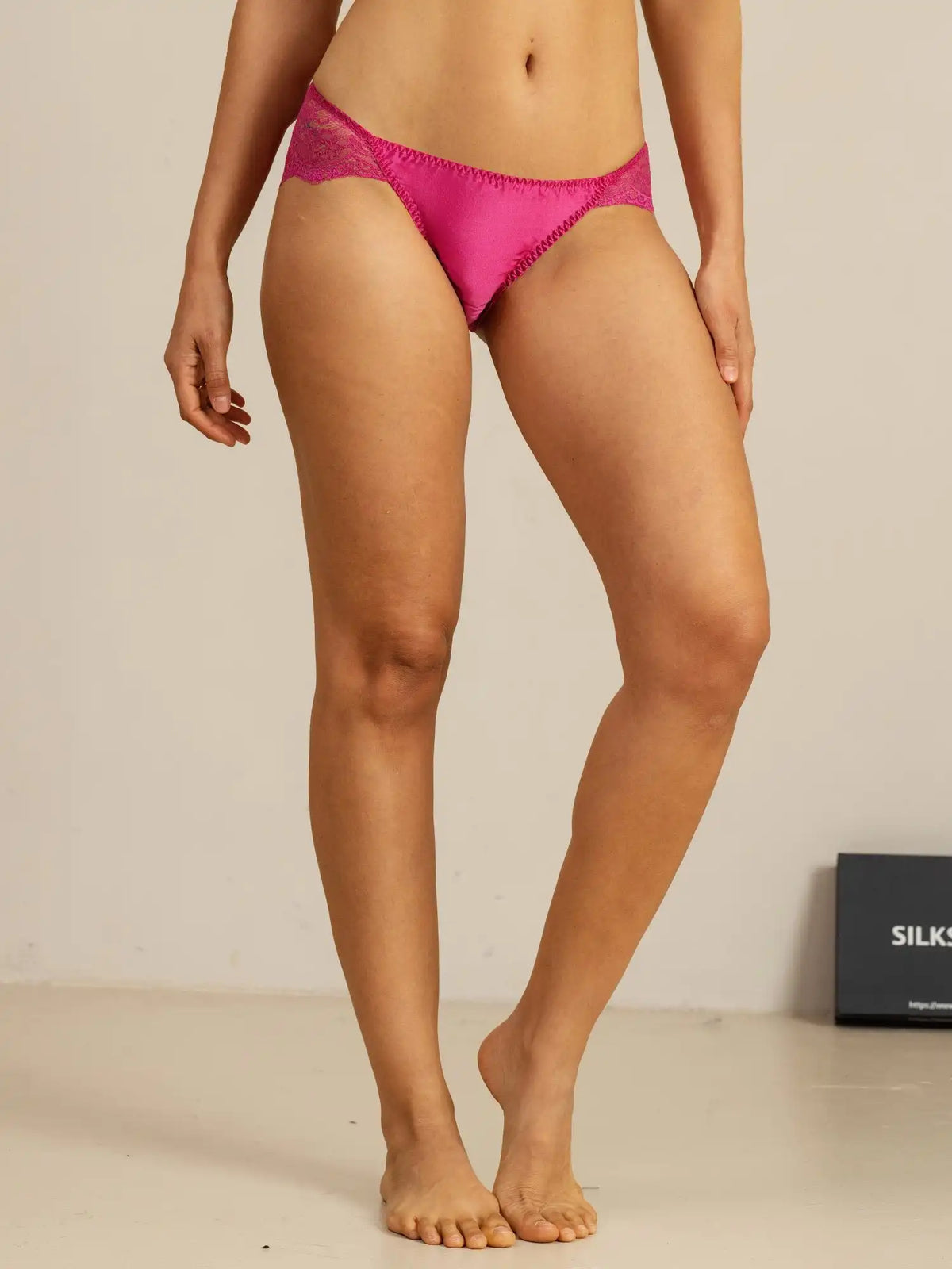 100% Mulberry Silk Sexy Comfort Scalloped Lace Panty