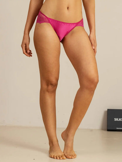 100% Mulberry Silk Sexy Comfort Scalloped Lace Panty