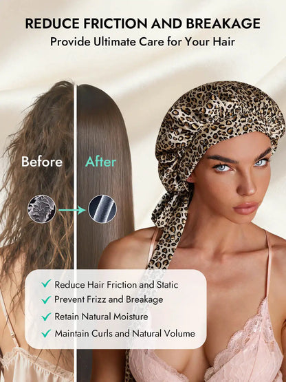 100% Mulberry Silk Elegant Bonnet with Long Ribbons