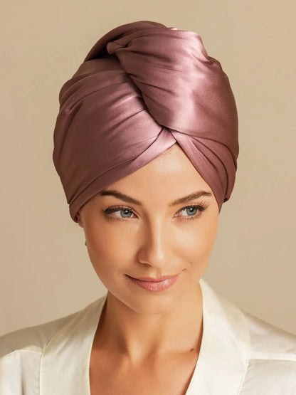 100% Mulberry Silk Double-Sided Hair Towel Wrap – Quick Dry, Frizz Free & Gentle on Hair
