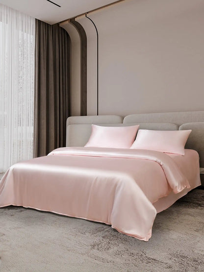 22Momme 4Pcs Silk Set Duvet Cover+Flat Sheet+2x Pillowcases