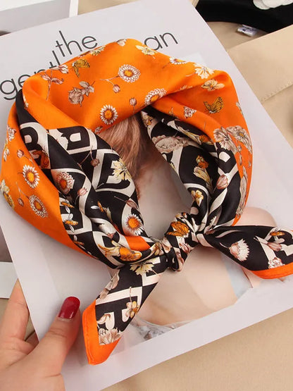 100% Mulberry Silk Printed Designer Square Scarf 53x53cm/21
