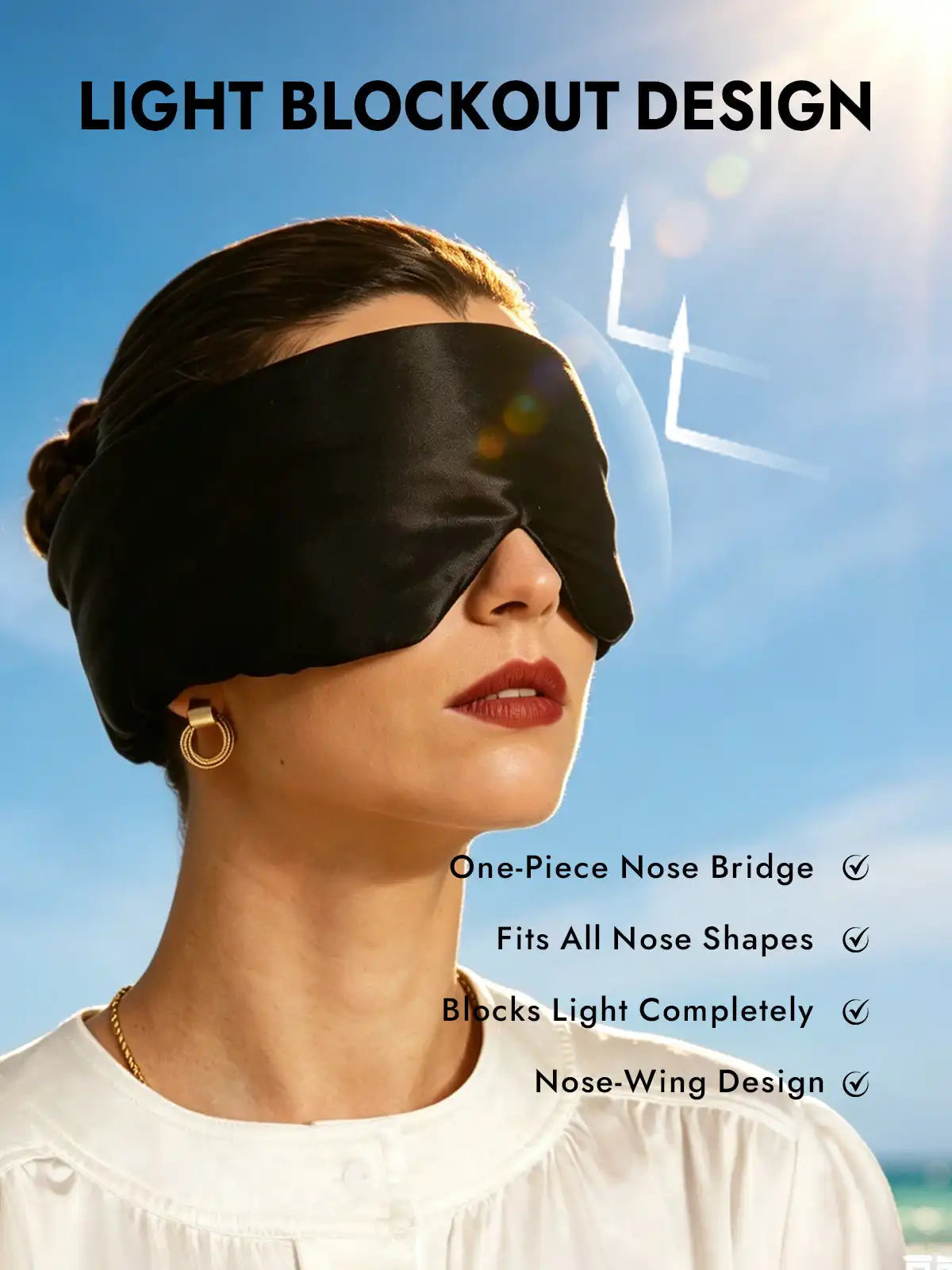 100% Mulberry Silk Double-Sided Eye Mask With Silent Velcro Closure