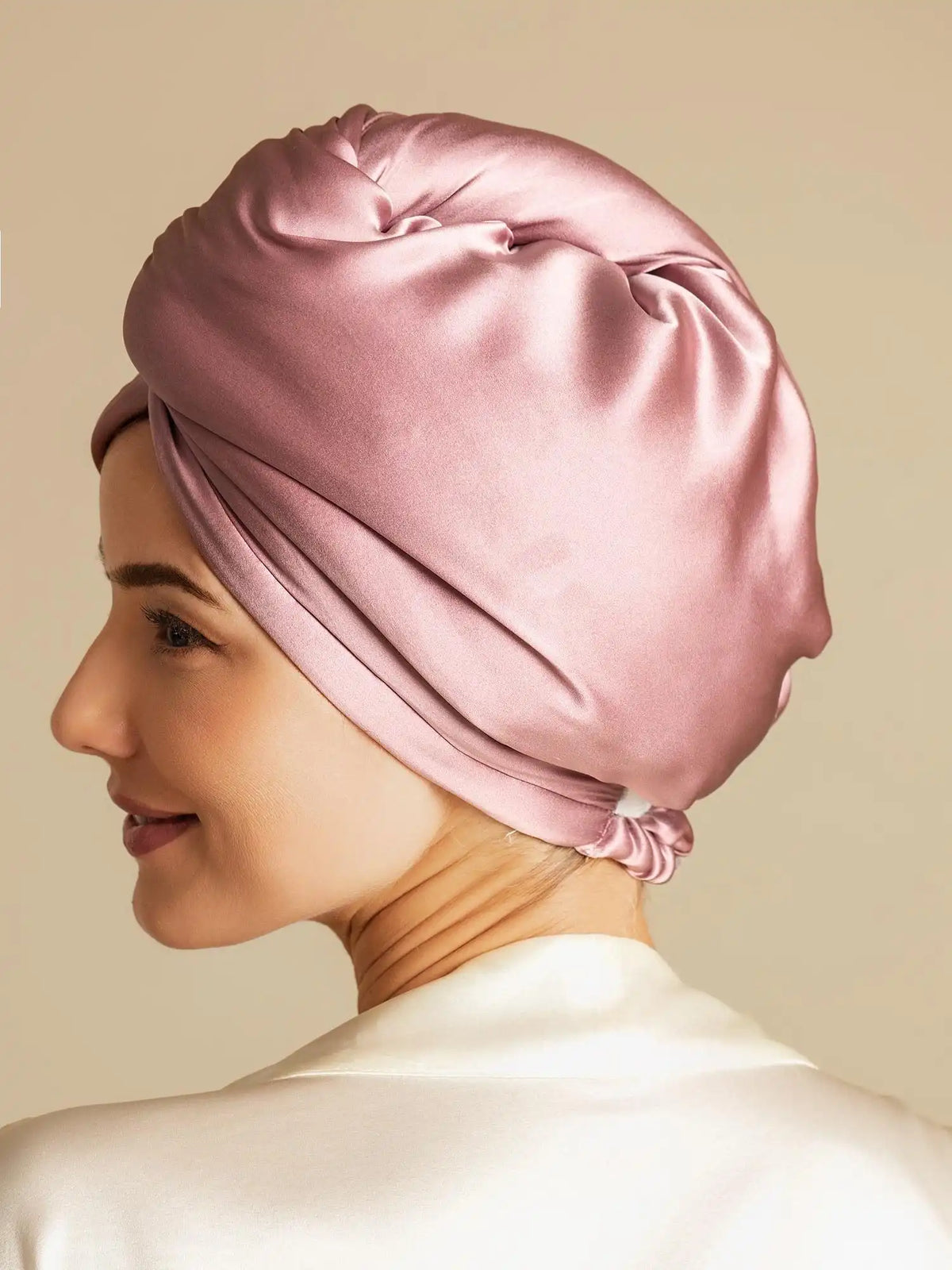 100% Mulberry Silk Double-Sided Hair Towel Wrap – Quick Dry, Frizz Free & Gentle on Hair