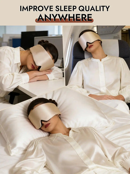 100% Mulberry Silk 3D Contoured Eye Mask With Velcro Closure