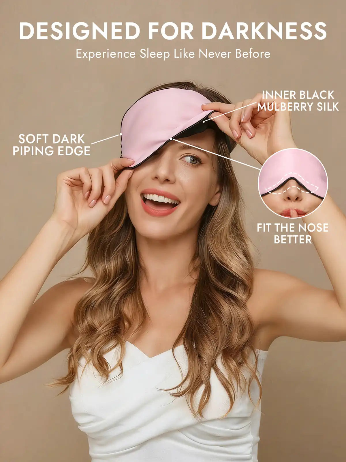 100% Mulberry Silk Elastic Band Sleep Eye Mask