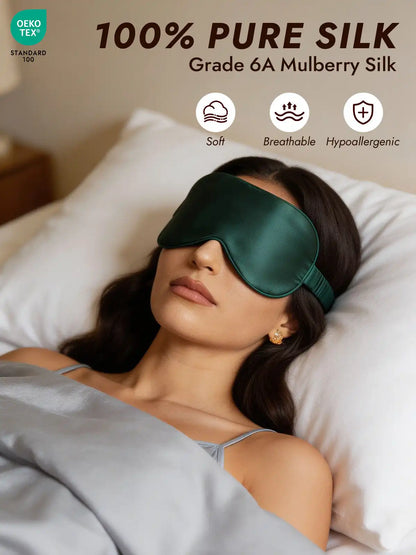 100% Mulberry Silk Eye Mask And Envelope Pouch Set 2Pcs