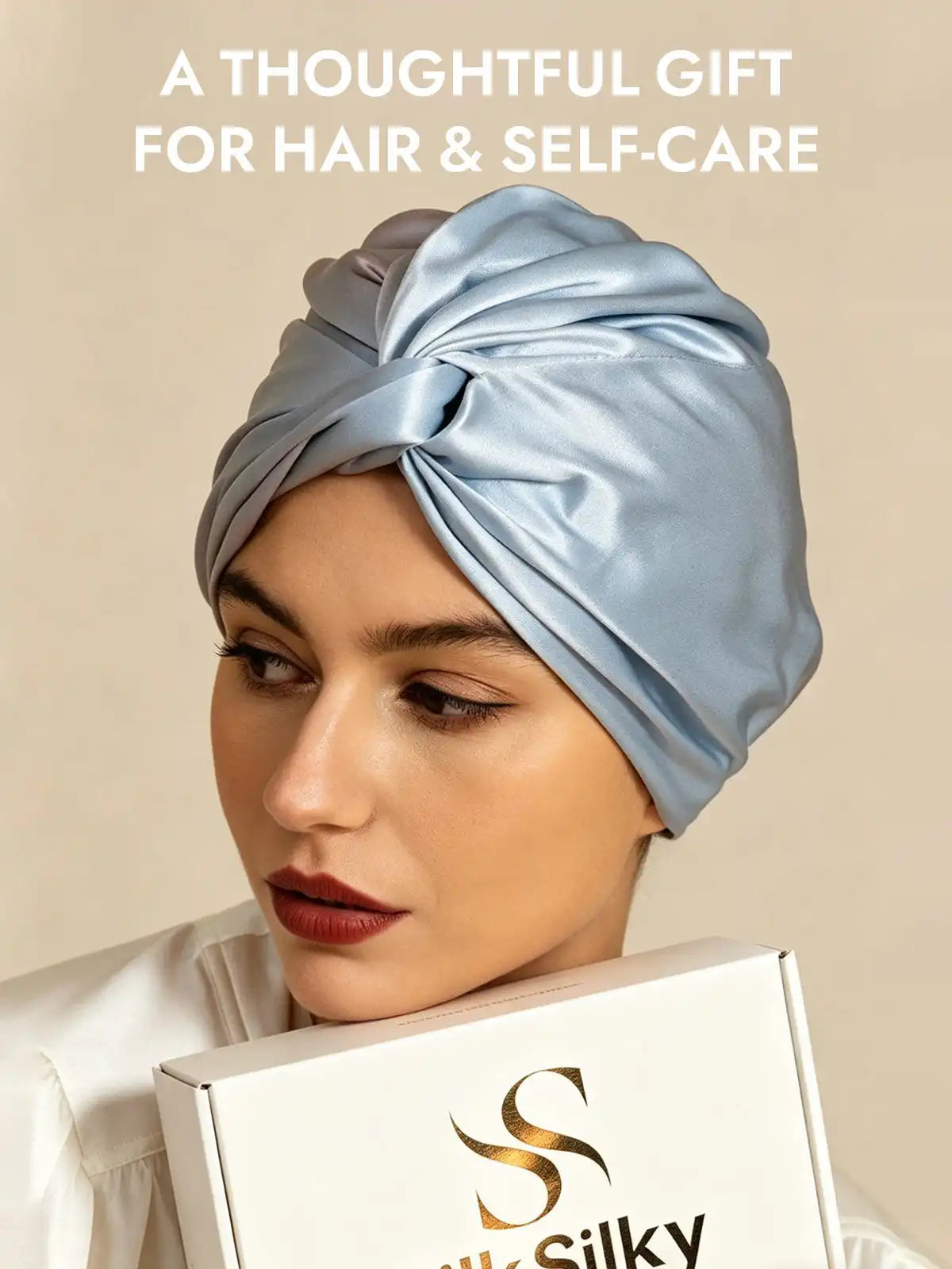 22Momme 100% Mulberry Silk Knot-Front Hair Bonnet with Adjustable Button Design