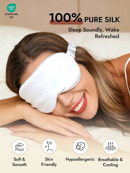 100% Mulberry Silk Sleep Eye Mask with Elastic Band