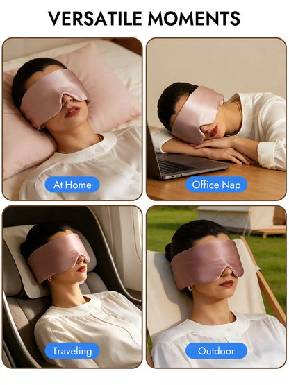 100% Mulberry Silk Double-Sided Eye Mask With Silent Velcro Closure
