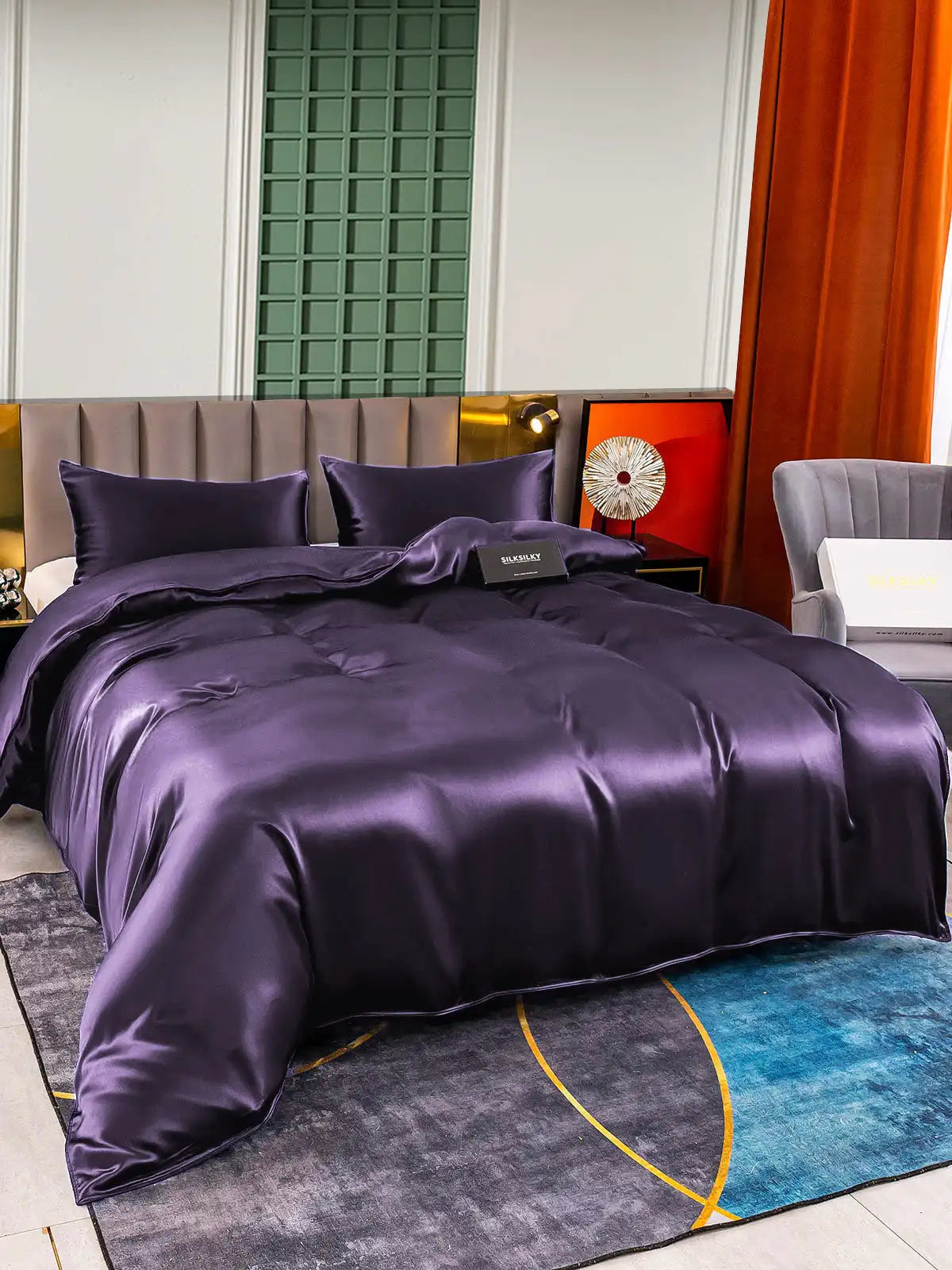 22Momme 3Pcs Silk Set Duvet Cover+2x Pillowcases
