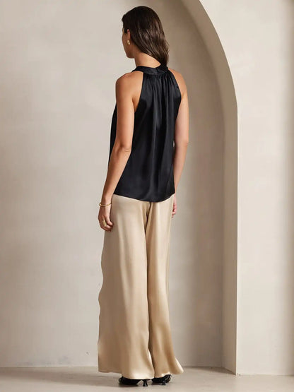 19Momme Silk Sleeveless Halter Neck Women's Top