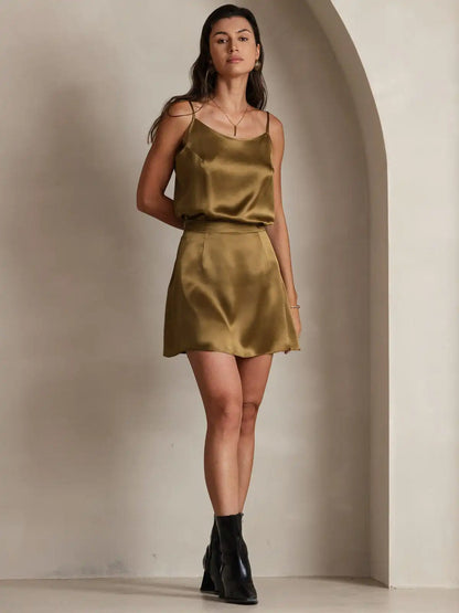 19Momme Silk Spaghetti Strap Round Neck Camisoles