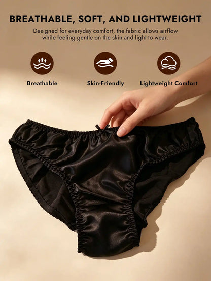 100% Mulberry Silk Classic Bikini Panty with Bow