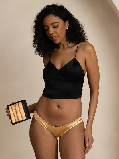 4Pcs Multi-color 100% Mulberry Silk Panties (Bra NOT Included)