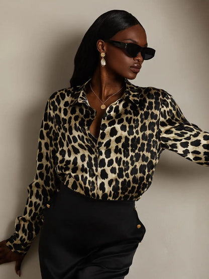 Women’s 19 Momme Silk Long Sleeves Button-Up Shirt
