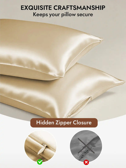 100% Mulberry Silk Pillowcase - Hidden Zipper