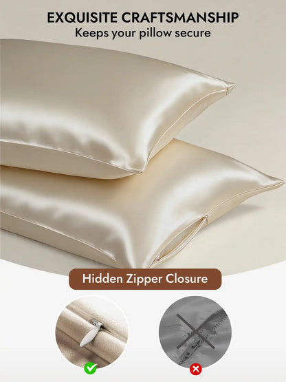 100% Mulberry Silk Pillowcase - Hidden Zipper