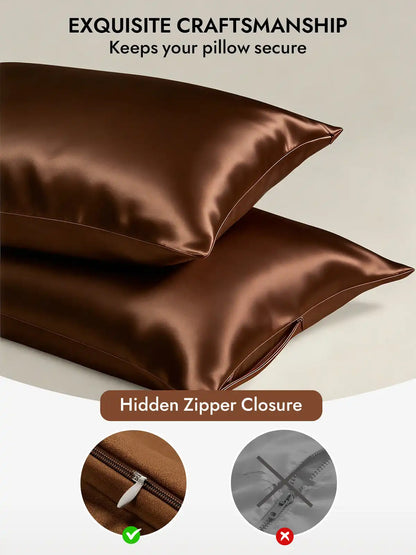100% Mulberry Silk Pillowcase - Hidden Zipper