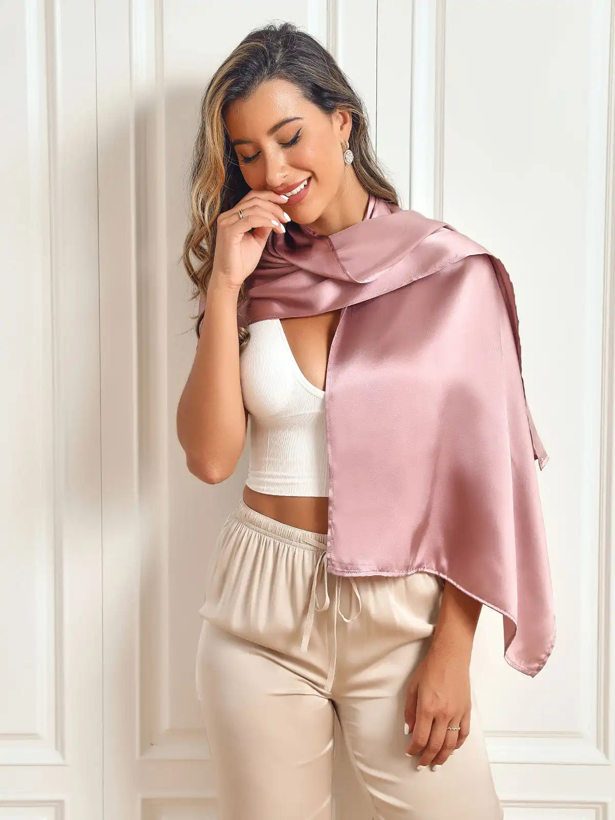 100% Mulberry Silk Rectangle Long Scarf/Shawl 170x53cm/67