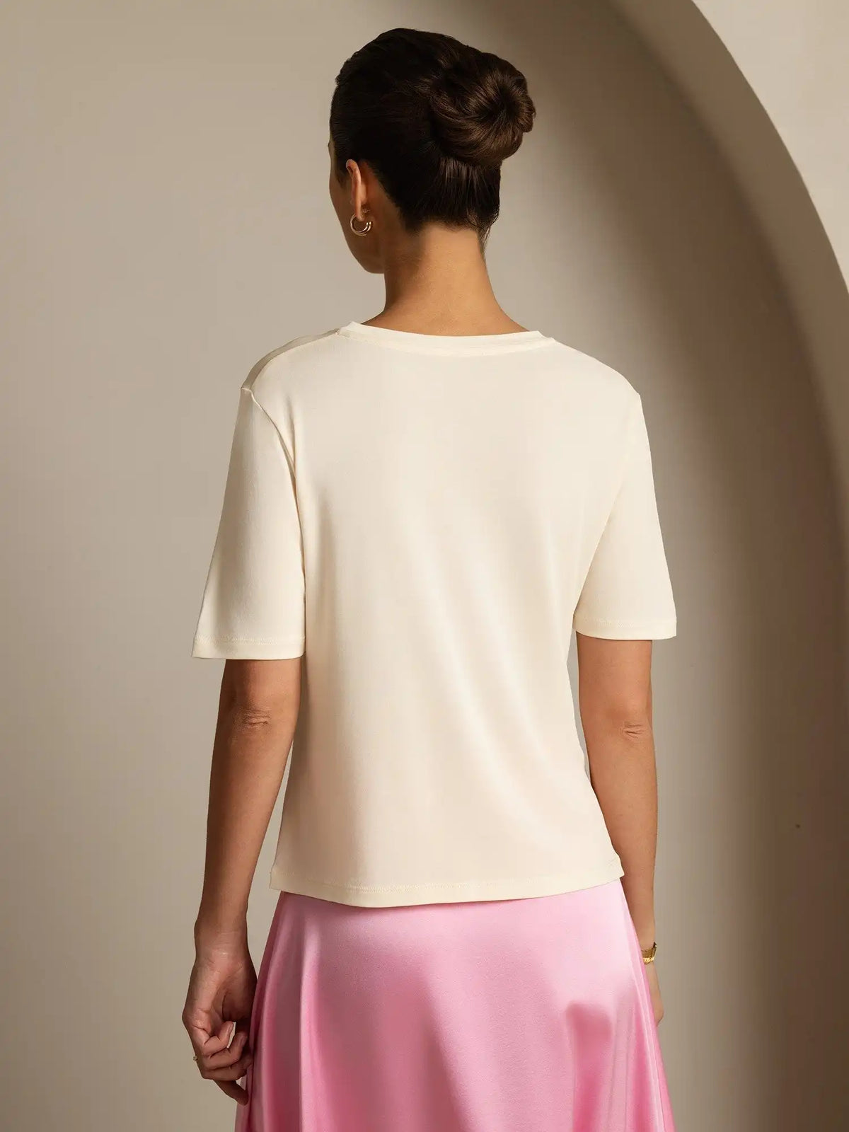 Clearance - 100% Mulberry Silk V-Neck Women's T-Shirt