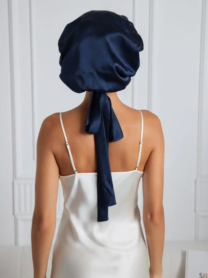 100% Mulberry Silk Elegant Bonnet with Long Ribbons