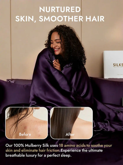 25Momme Mulberry Silk Seamless Duvet Cover (WITHOUT PILLOWCASES)