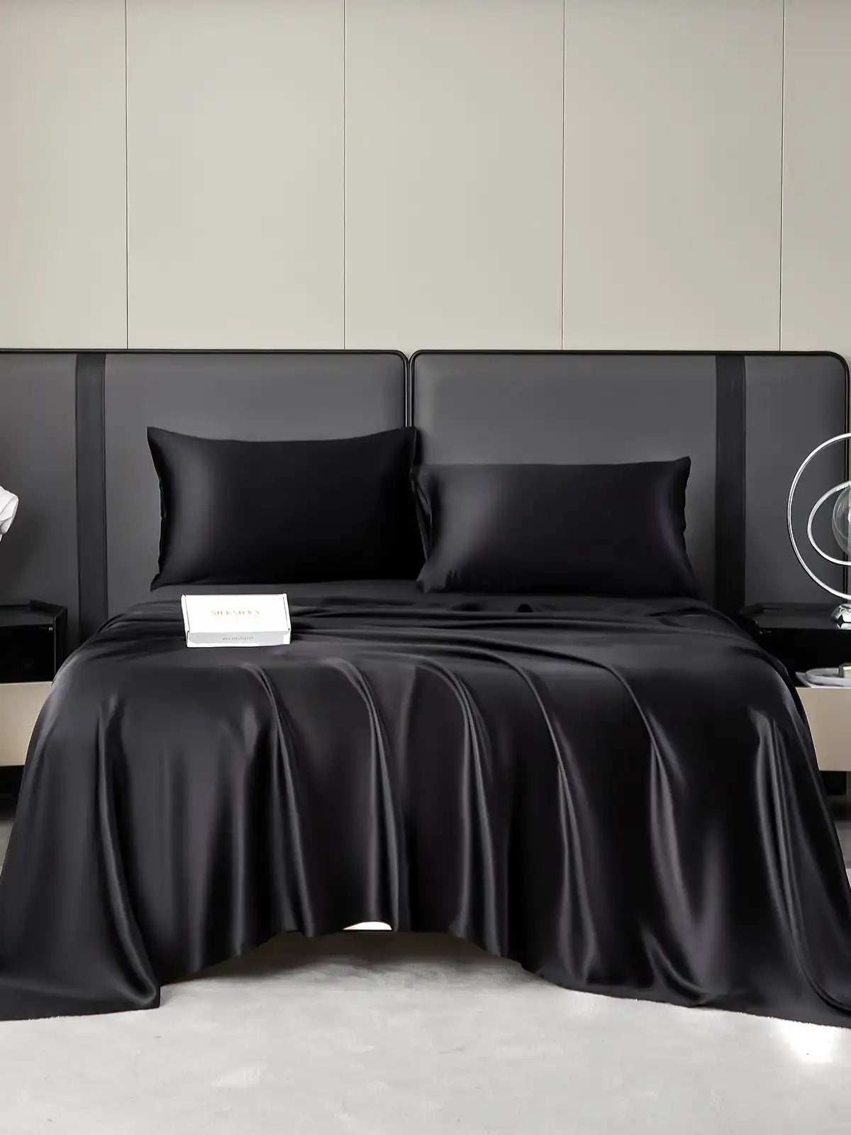 19Momme 4Pcs 100% Mulberry Silk Bedding Set Fitted&Flat Sheets+2x Pillowcases