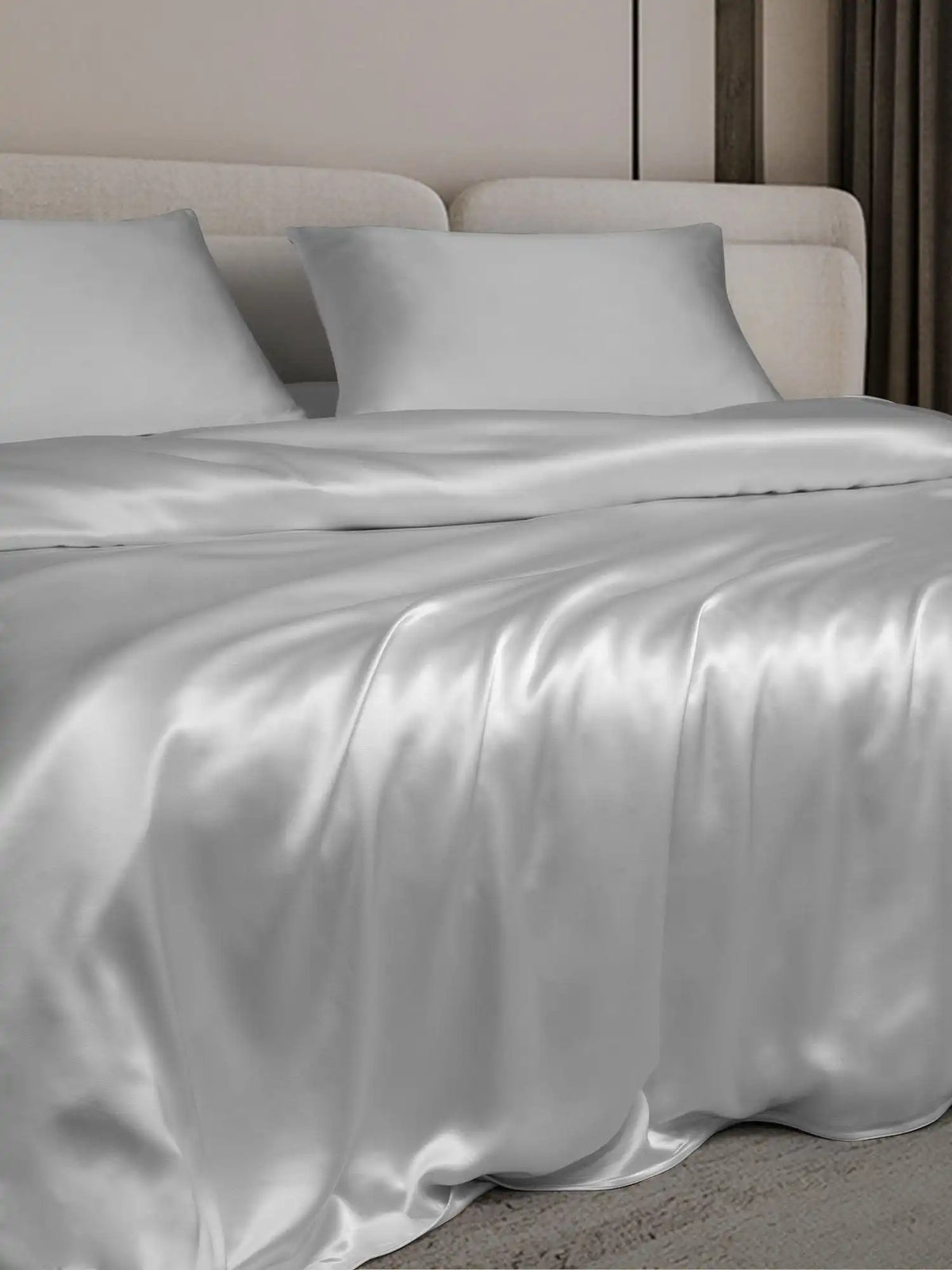 25Momme 4Pcs Silk Set Duvet Cover+Fitted Sheet+2x Pillowcases