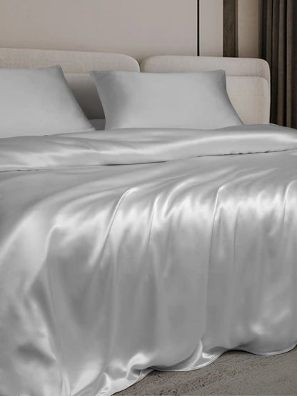 19Momme 4Pcs Silk Set Duvet Cover+Fitted Sheet+2x Pillowcases