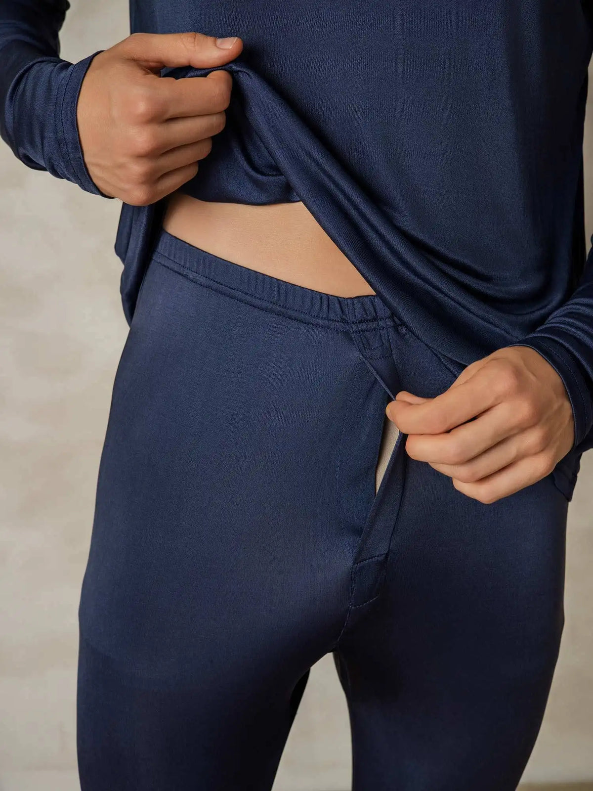 Men's Silk Jersey Long Sleeve Long Johns