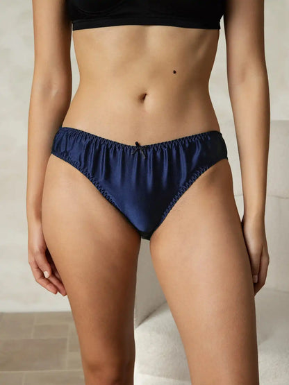 100% Mulberry Silk Classic Bikini Panty with Bow