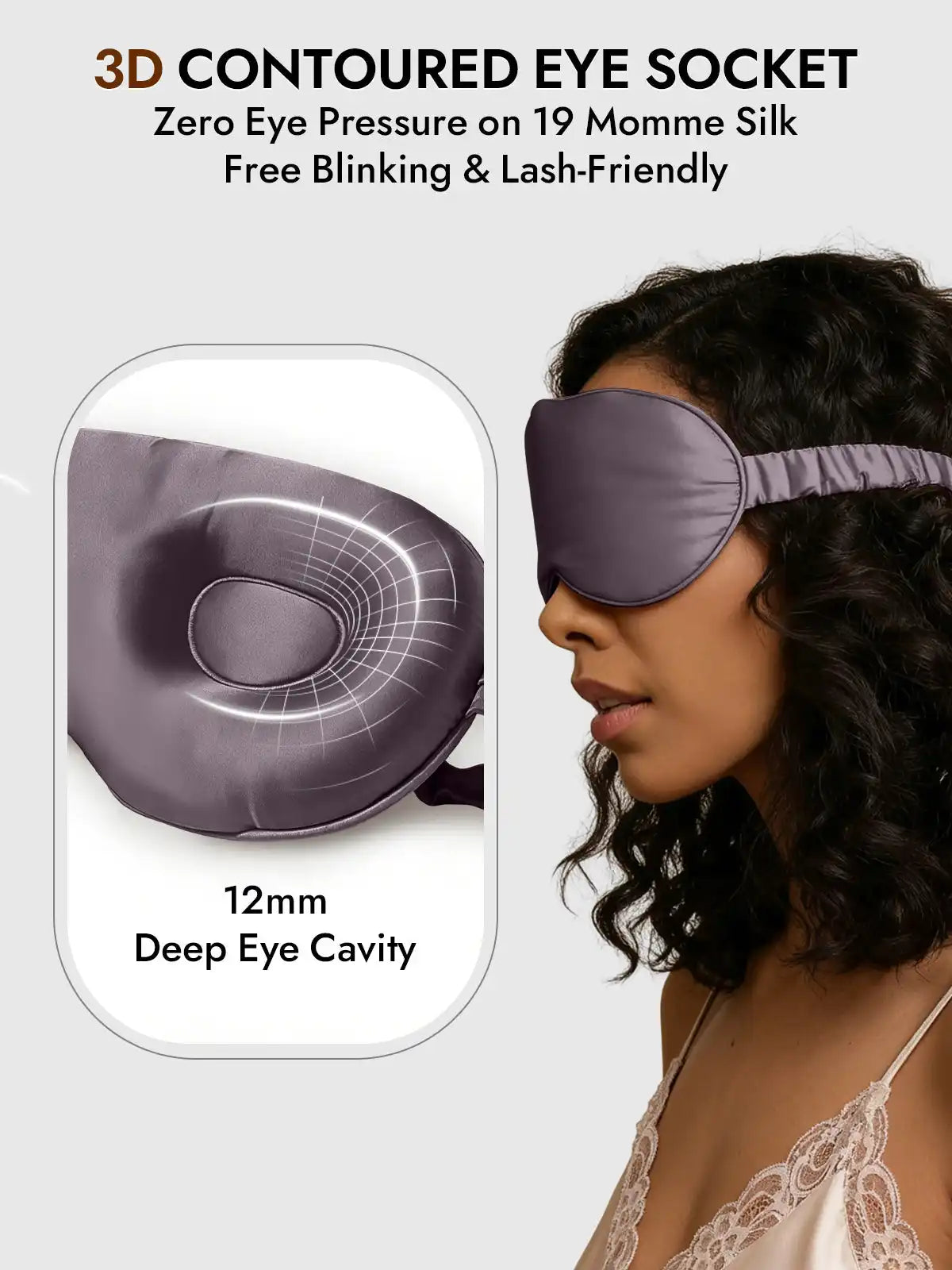 Clearance - 100% Mulberry Silk Eye Mask With Elastic Band