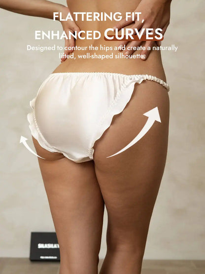 100% Mulberry Silk Ruffle Trim String Panty
