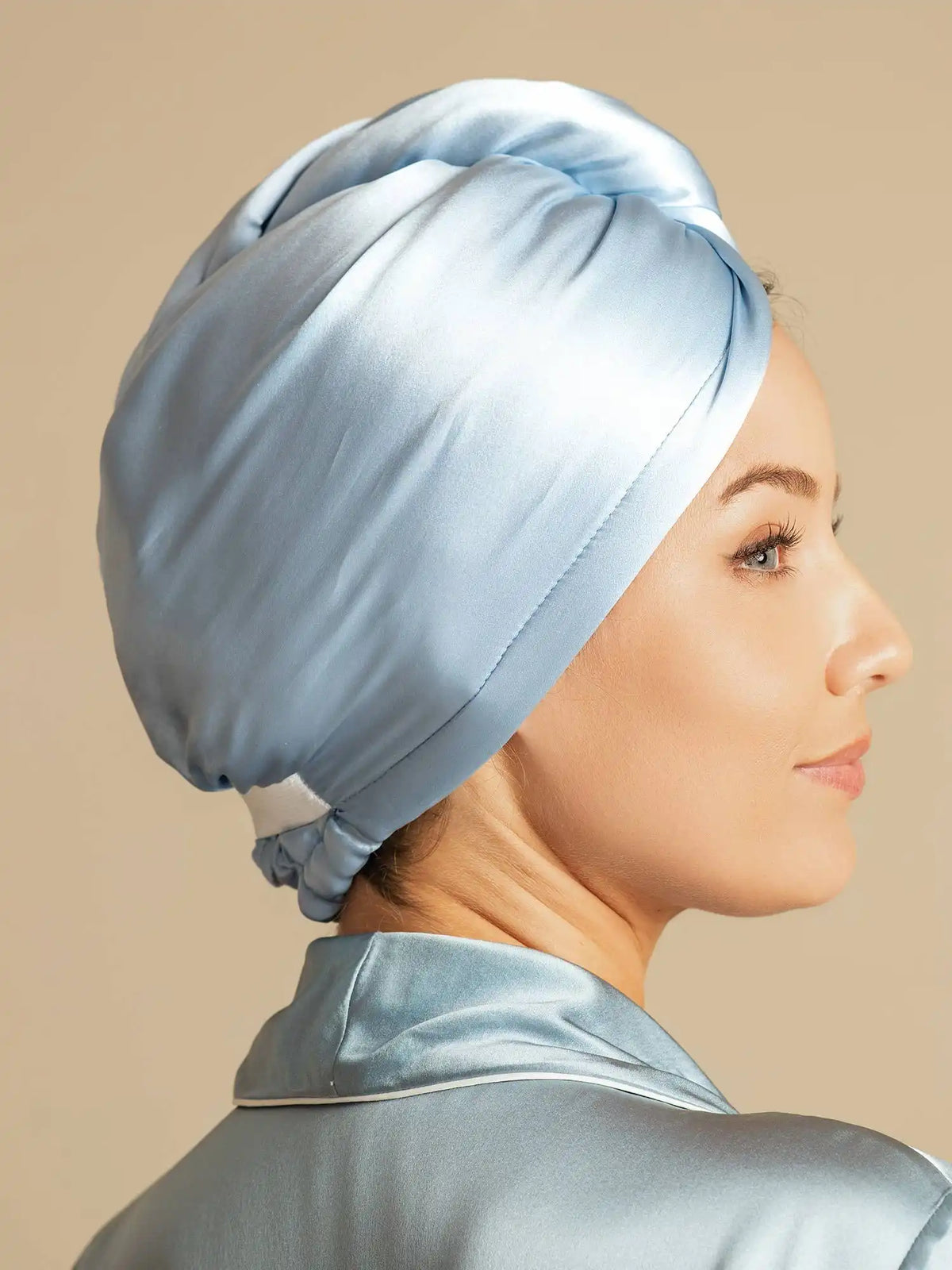 100% Mulberry Silk Double-Sided Hair Towel Wrap – Quick Dry, Frizz Free & Gentle on Hair