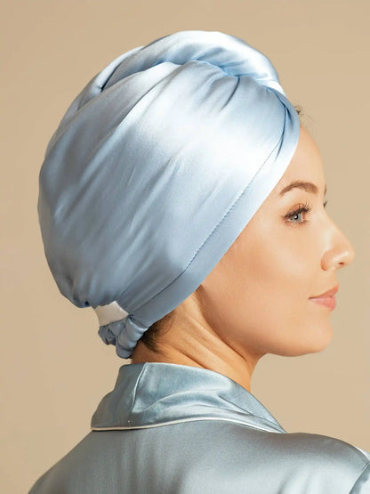 100% Mulberry Silk Double-Sided Hair Towel Wrap – Quick Dry, Frizz Free & Gentle on Hair