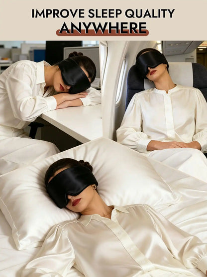 100% Mulberry Silk 3D Contoured Eye Mask With Velcro Closure