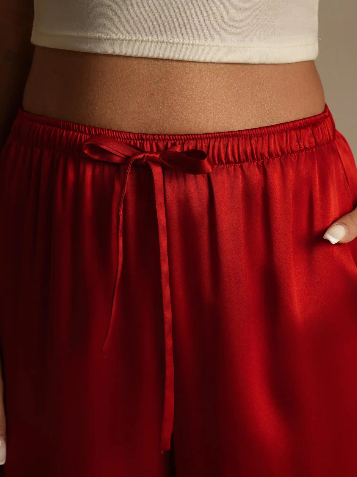 100% Mulberry Silk Wide Leg Women's Pants