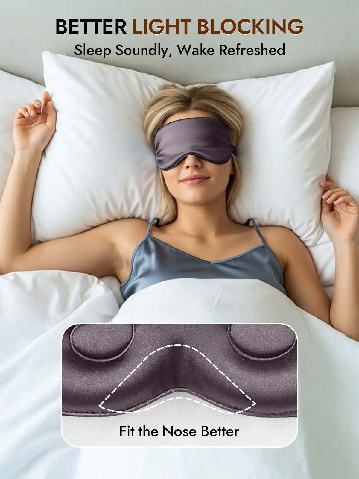Clearance - 100% Mulberry Silk Eye Mask With Elastic Band