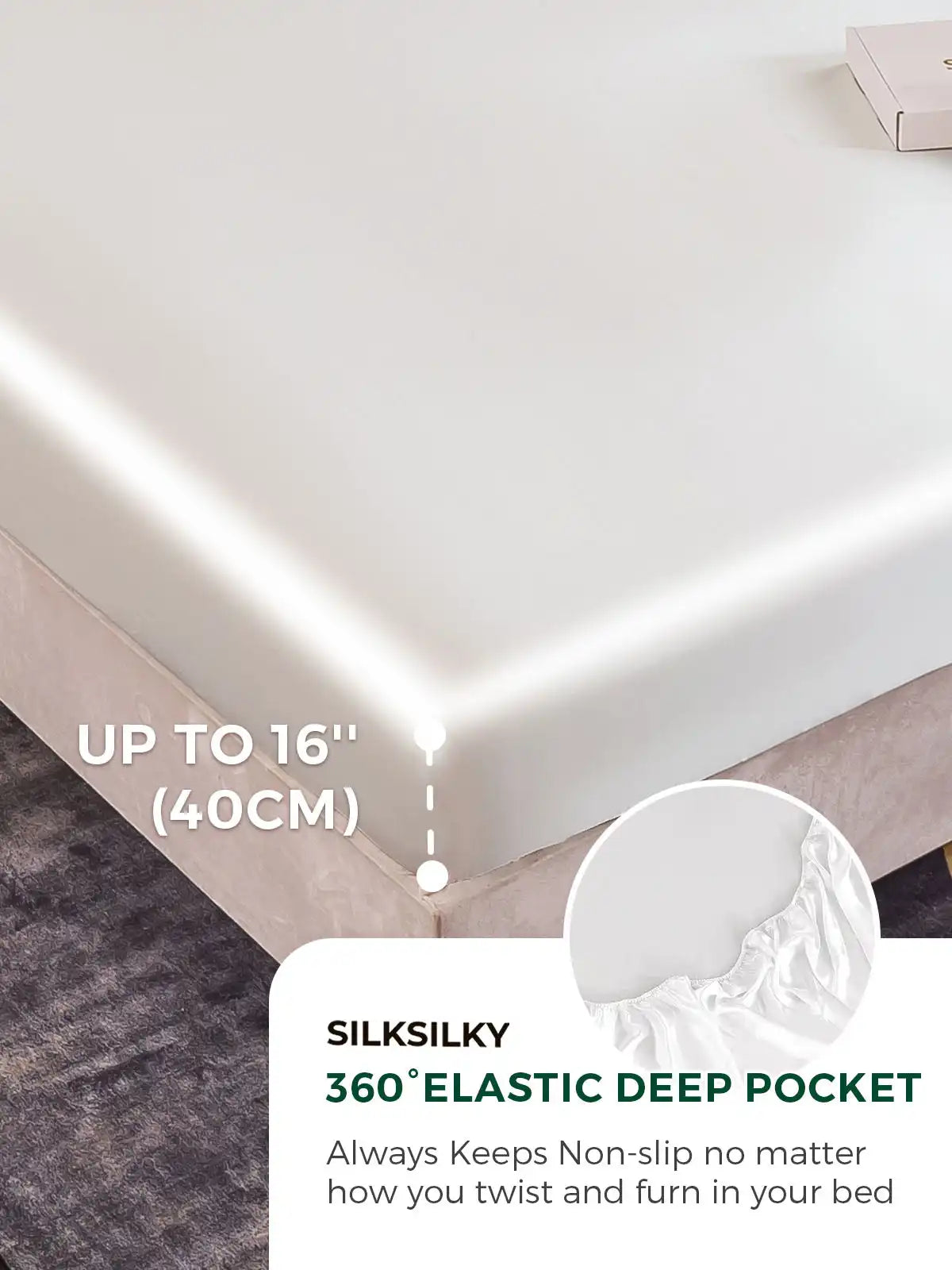 19Momme 3Pcs Silk Set Fitted Sheet+2x Pillowcases