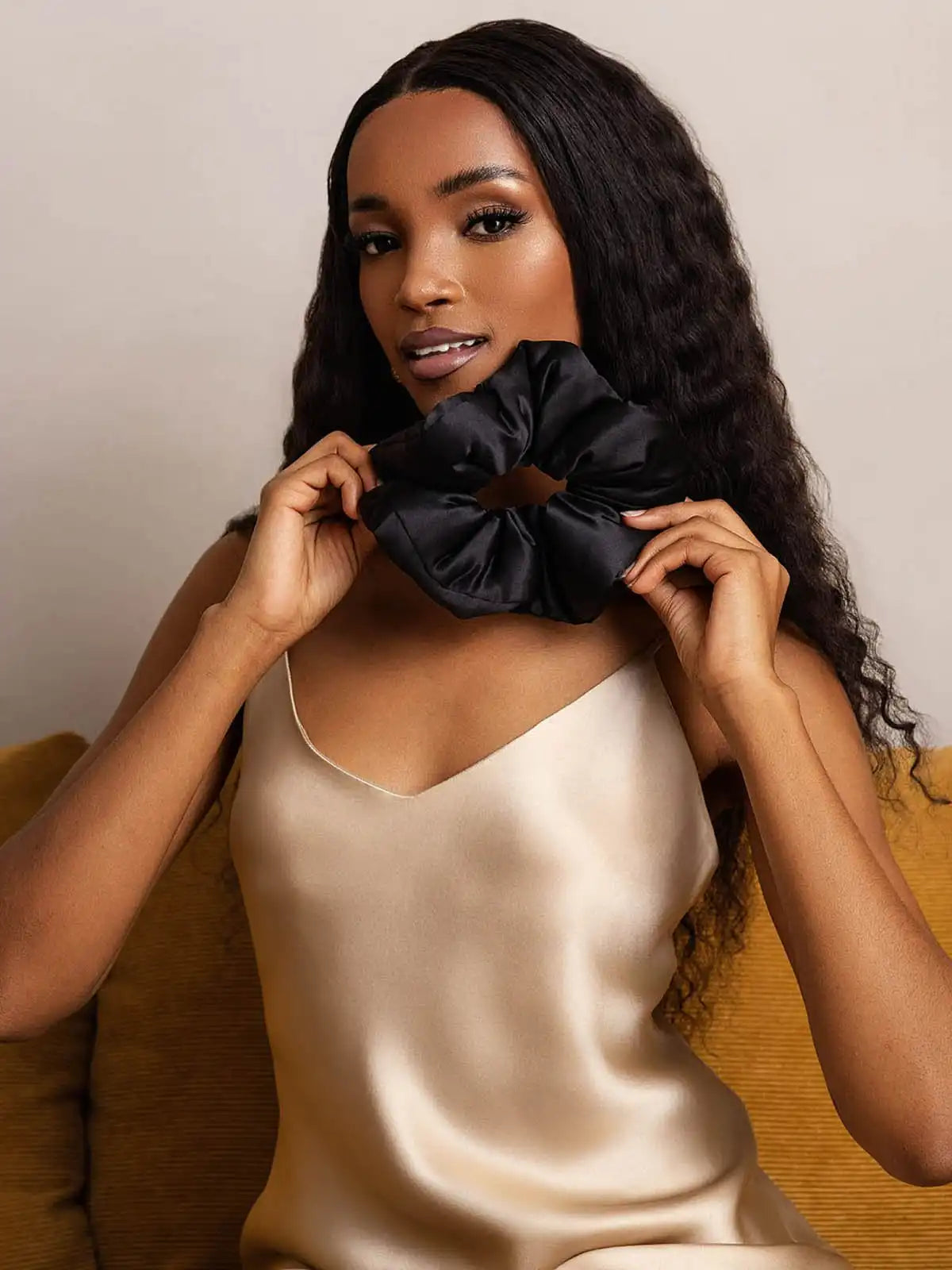 100% Mulberry Silk Soft Oversized Hair Scrunchie - 8cm