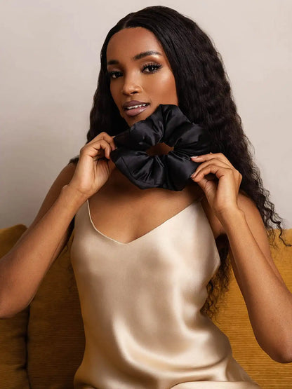 100% Mulberry Silk Soft Oversized Hair Scrunchie - 8cm