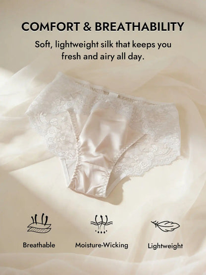 100% Mulberry Silk Sexy Lace Panty