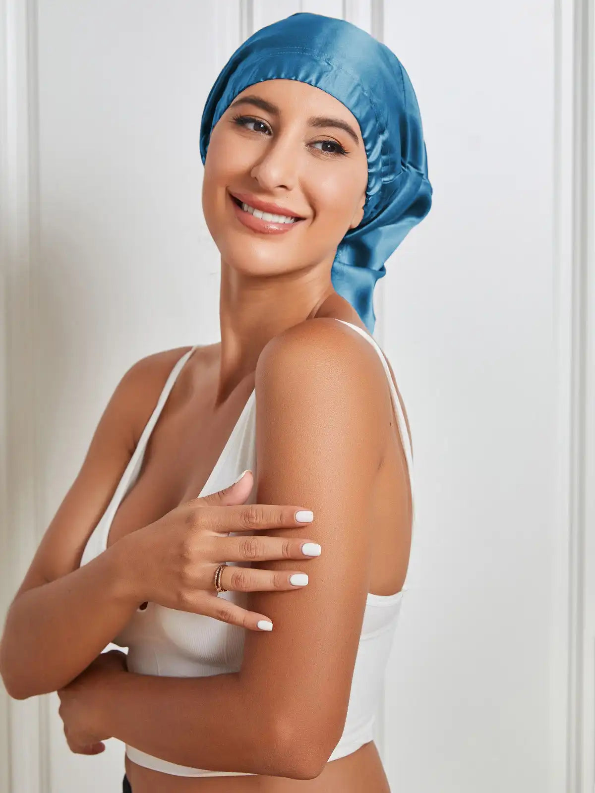 100% Mulberry Silk Sleep Cap Elasticated Bonnet
