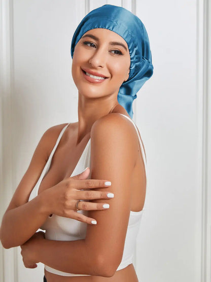 100% Mulberry Silk Sleep Cap Elasticated Bonnet