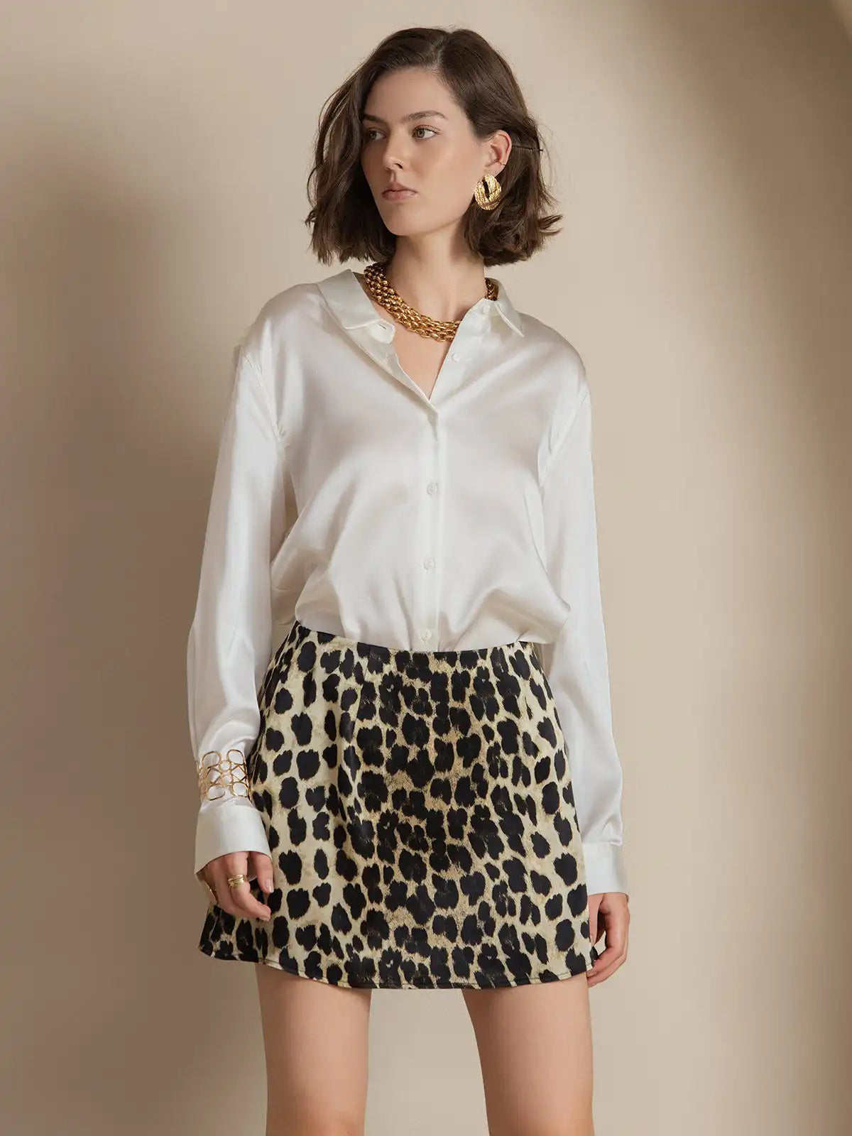 Women’s 19 Momme Silk Long Sleeves Button-Up Shirt