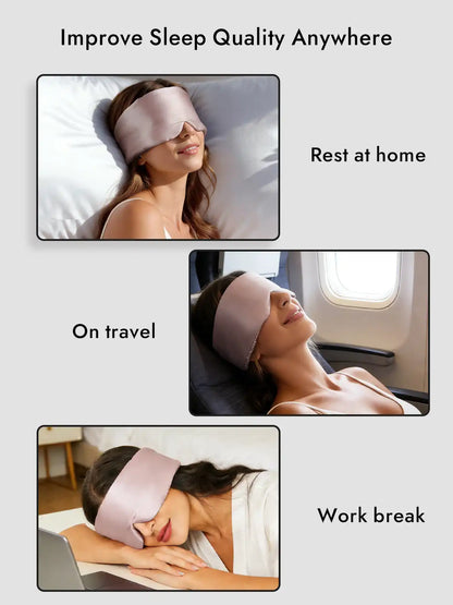 100% Mulberry Silk Adjustable Velcro Wrap-Around Silk Sleep Eye Mask