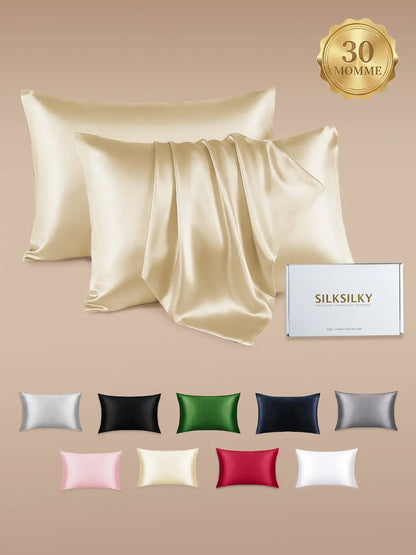 2Pcs 30Momme 100% Silk Pillowcases Bundle- Hidden Zipper